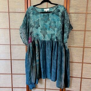 Kantha Bae floaty silk babydoll tunic, embroidery